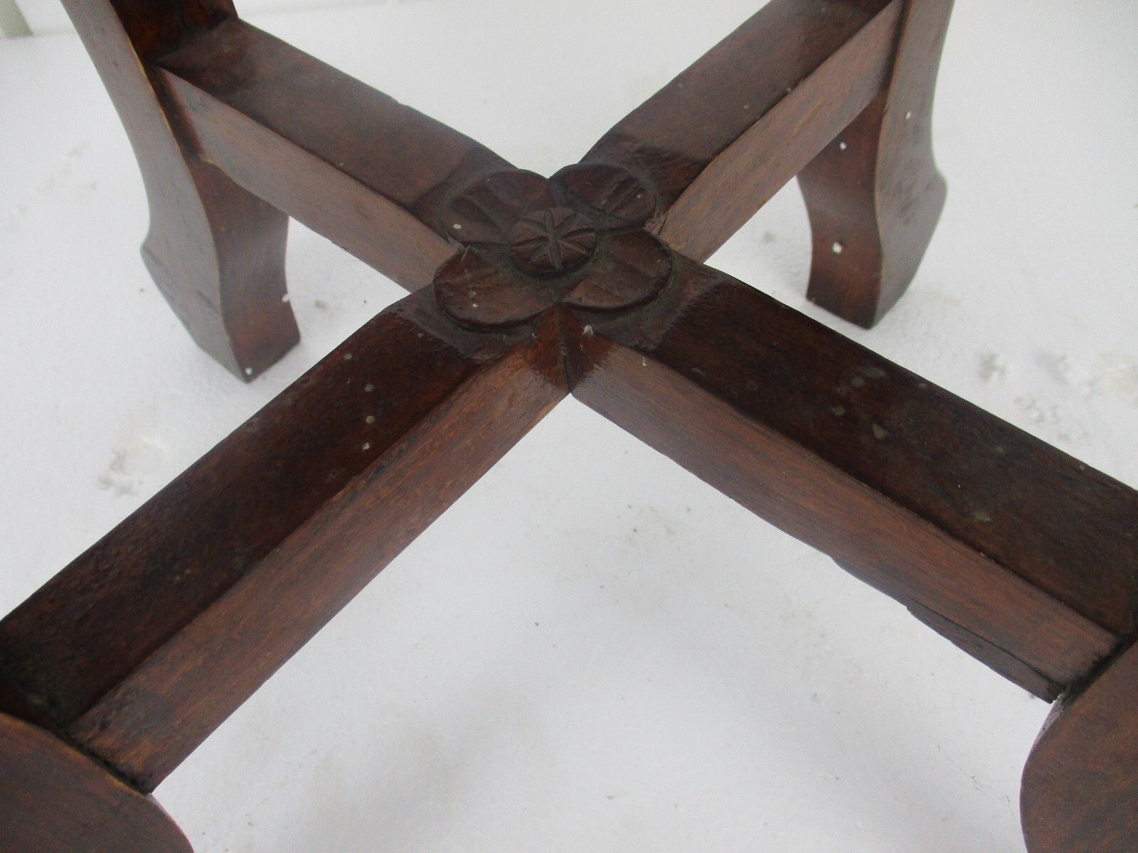 Hand Carved Wooden Chinese Marble Top Hall Console Table Pedestal Bonsai Stand photo vintage