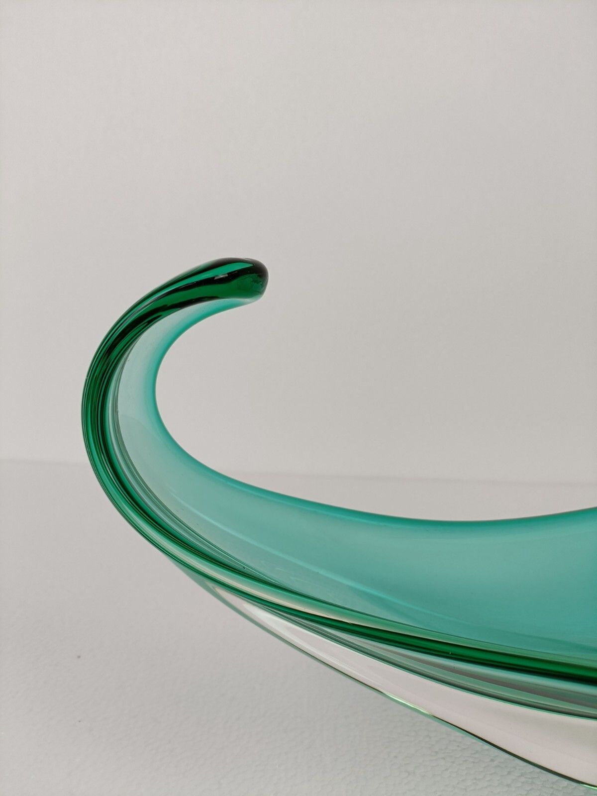 Italian Large Green Bowl Dish Centerpiece Murano Seguso Art Glass Stunning Wow photo buy