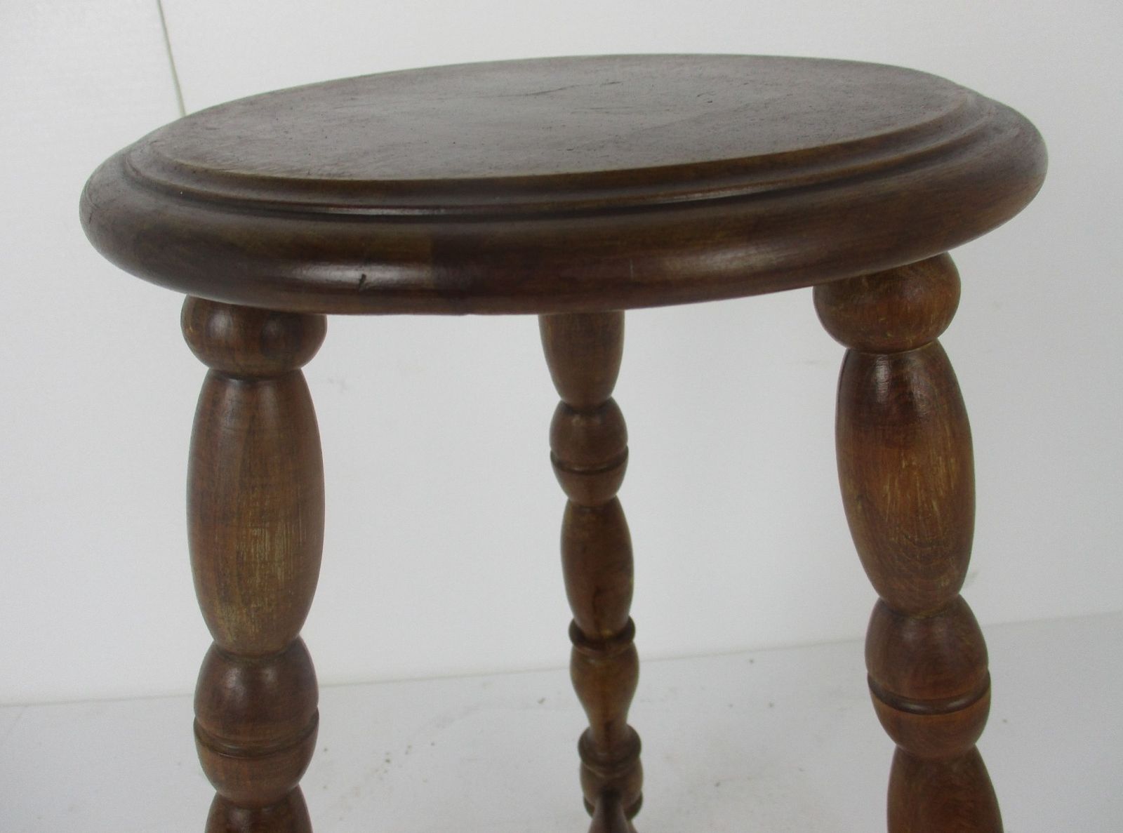 Vintage Hand Carved Wood 2 Tier Milking Stool Pedestal Table Plant Flower Bonsai photo furniture