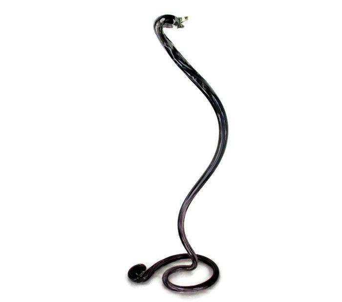 Large Snake Purple Clear Figurine Murano Exotic Art Glass  Rare Italian Italy