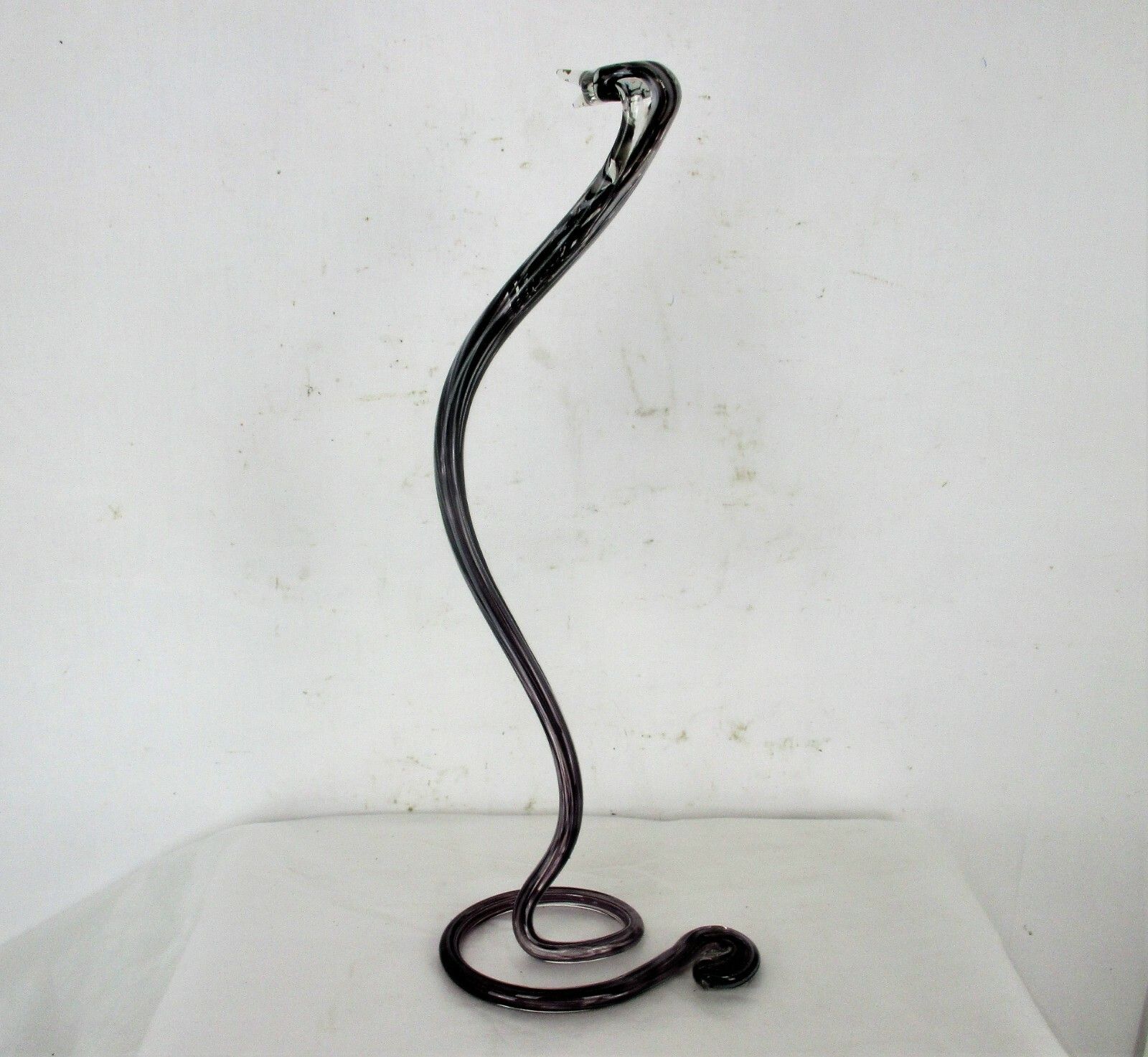 Large Snake Purple Clear Figurine Murano Exotic Art Glass  Rare Italian Italy photo buy