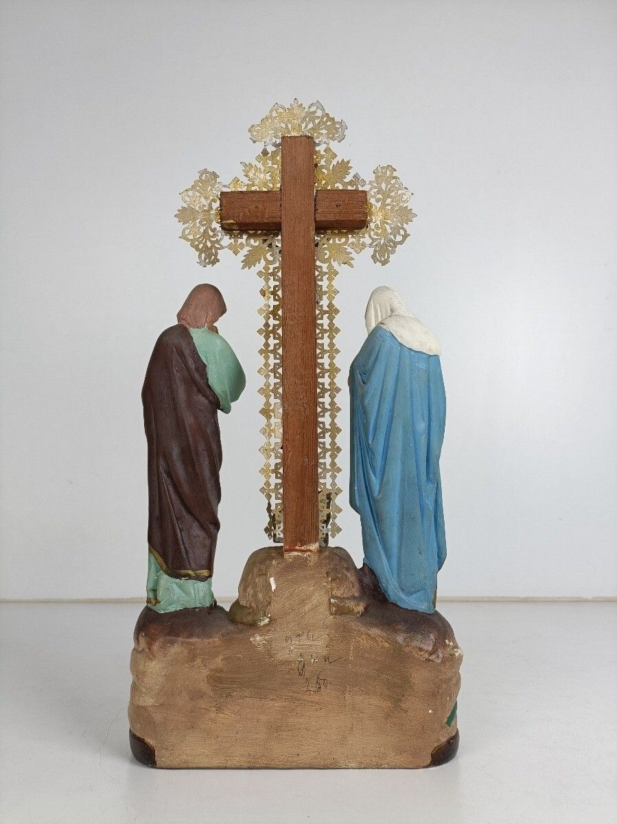 Calvary Crucifix Christ Crucifixion Mary Magdalene St John Consummatum  Est Plas photo 283.0
