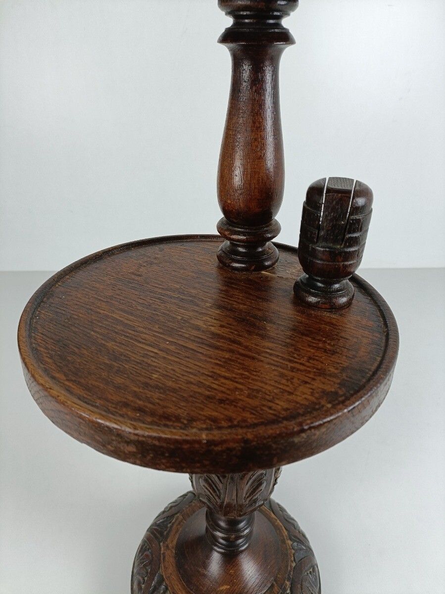 Ornate Hand Carved Wooden Pedestal Siede Table Two Tier Bonsai Plant Stand Barn photo buy