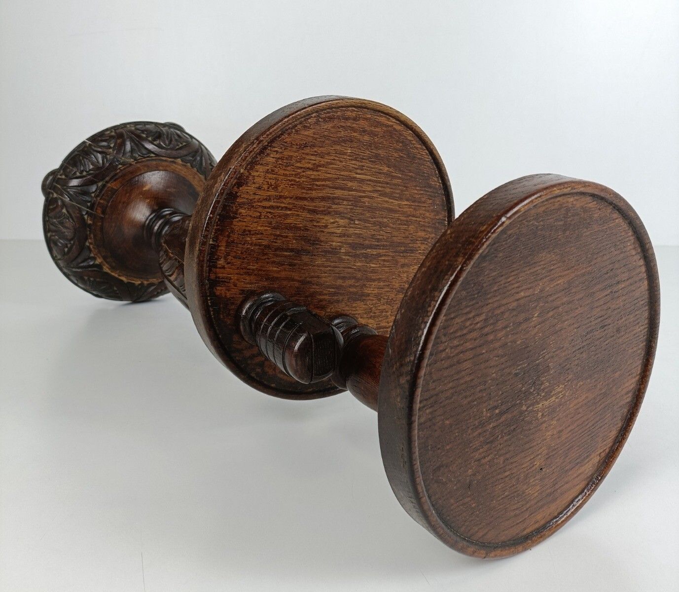 photo for sale Ornate Hand Carved Wooden Pedestal Siede Table Two Tier Bonsai Plant Stand Barn