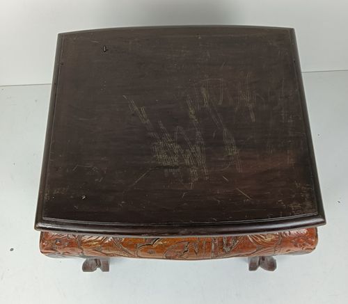 Hand Carved Wooden Chinese Hall Console Table Pedestal Bonsai Stand Low Dragon photo furniture
