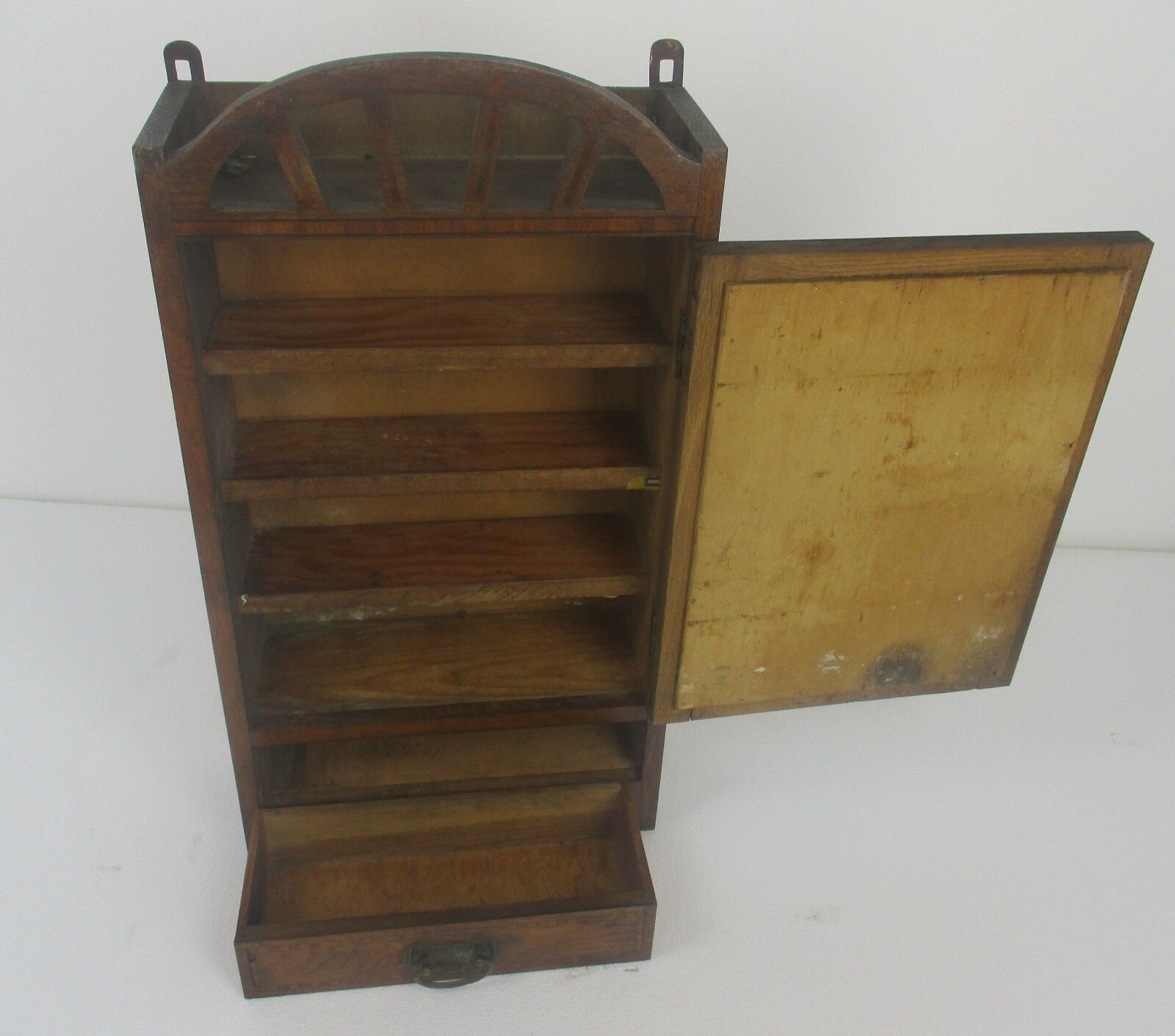 Kitchen Medicine Apothecary  Bathroom Cabinet Inlay Wood Exquisite Antique photo vintage