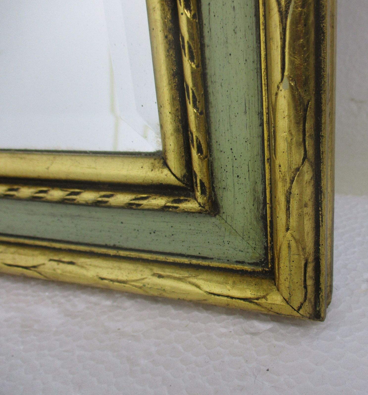 Maison Deknudt Ornate Mirror  Gold Gilded  Blue Ornate Hollywood Regency Rococo photo Home Decor