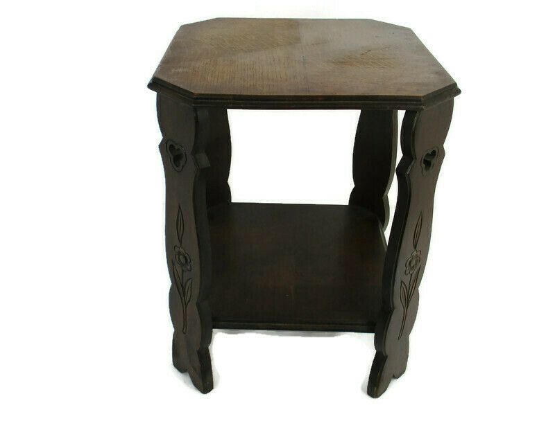 Art Nouveau Side Occasional Table  Two Tier Art Deco  22.04" Gorgeous Rare