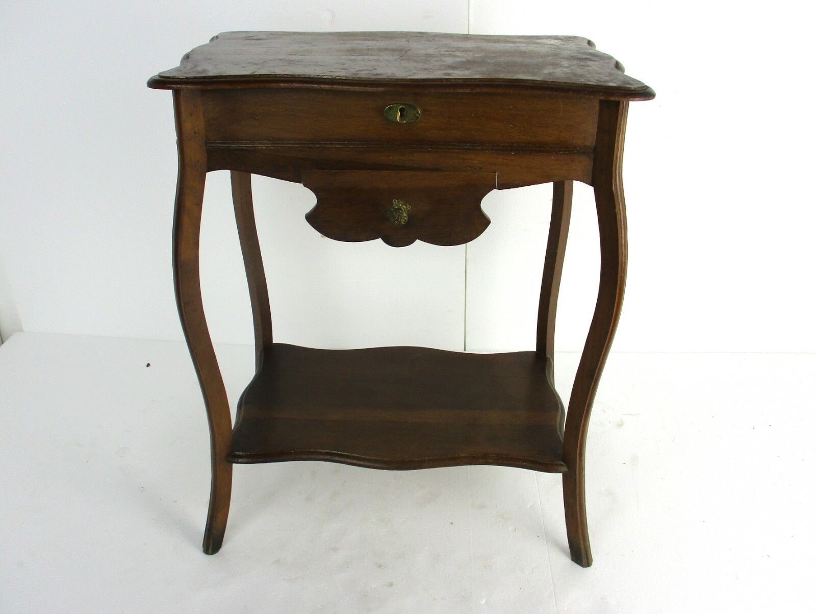 Antique Art Nouveau Wood Sewing Quilting Box Table Cabinet Two Tier  Gorgeous photo furniture