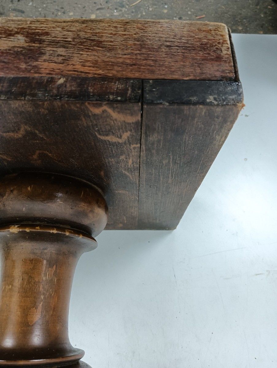 photo furniture Wooden Pillar Pedestal Display Side Occasional Table Bonsai Plant Stand Vintage