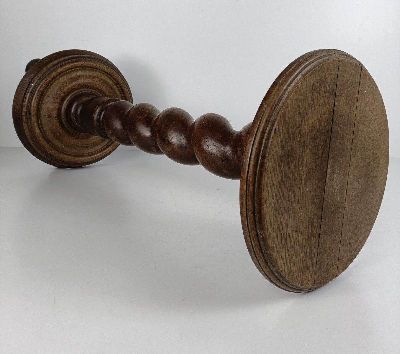 Huge Pedestal Plant Stand Barley Twist Hand Carved Wood Side Table Bonsai Stand photo vinterior