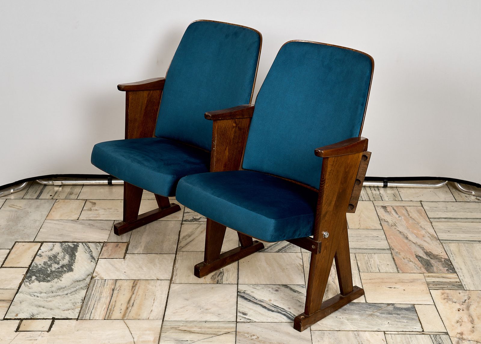 Folding 2 Seater Cinema Armchairs Czechoslovakia 1970s photo 400.0