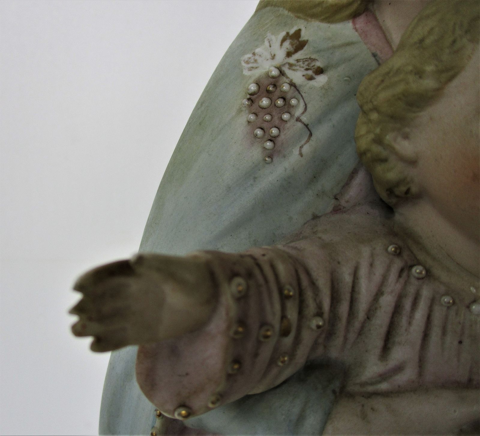 Antique Porcelain Bisque Statue Virgin Mary Our Lady Madonna Infant Child Baby B photo vinterior
