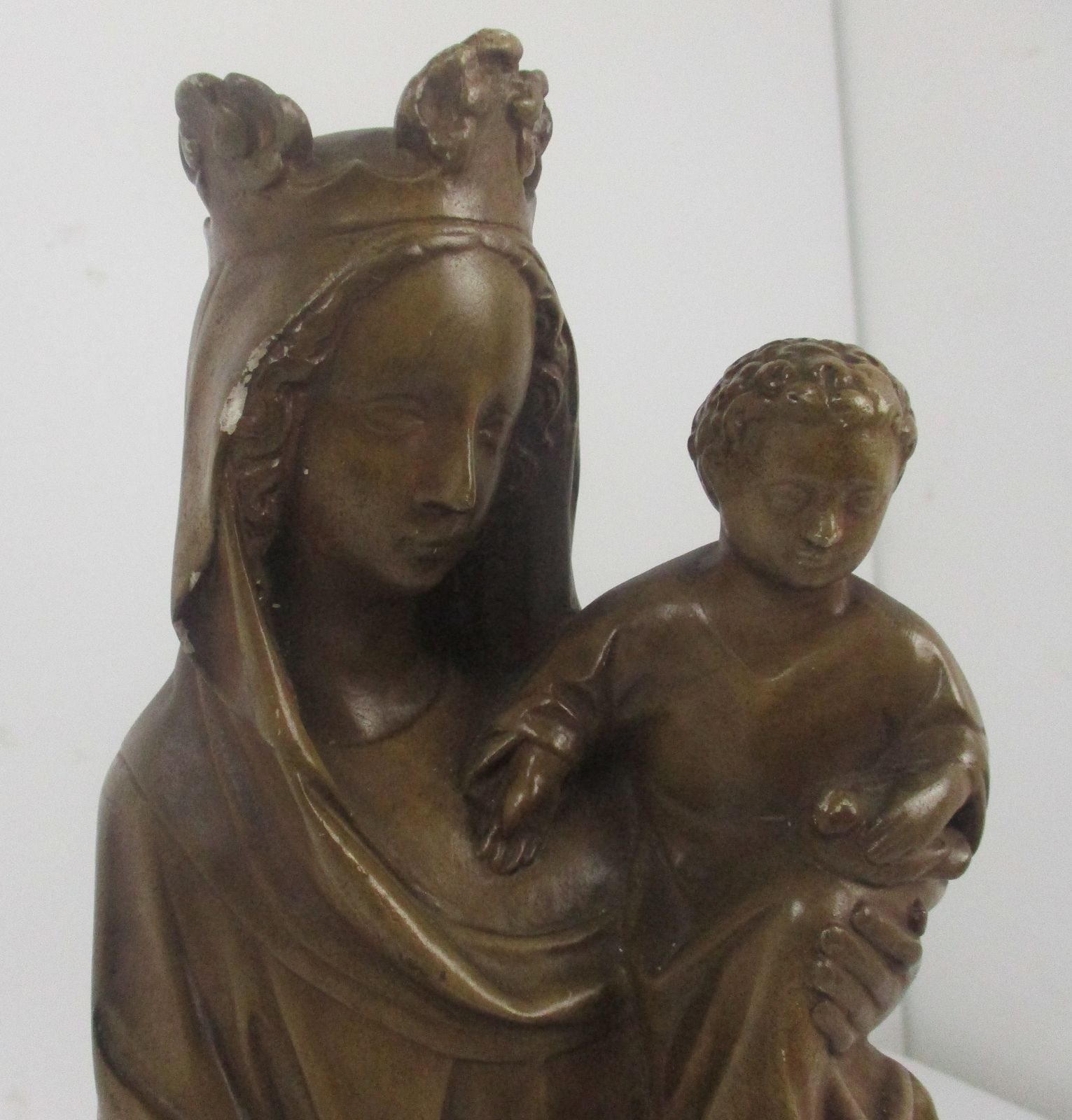 Statue Virgin Mary Our Lady Madonna With Infant Jesus Large Plaster 20.86&Quot photo Art