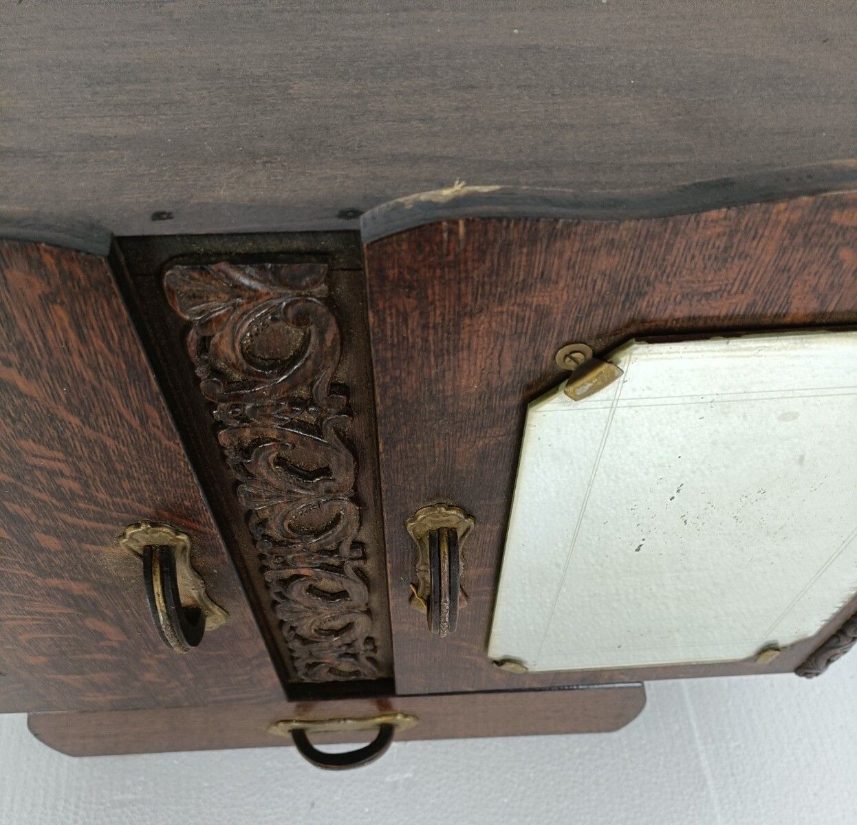 Art Deco Double Antique Medicine Apothecary Cabinet Brass Trim Kitchen Bathroom photo Furniture