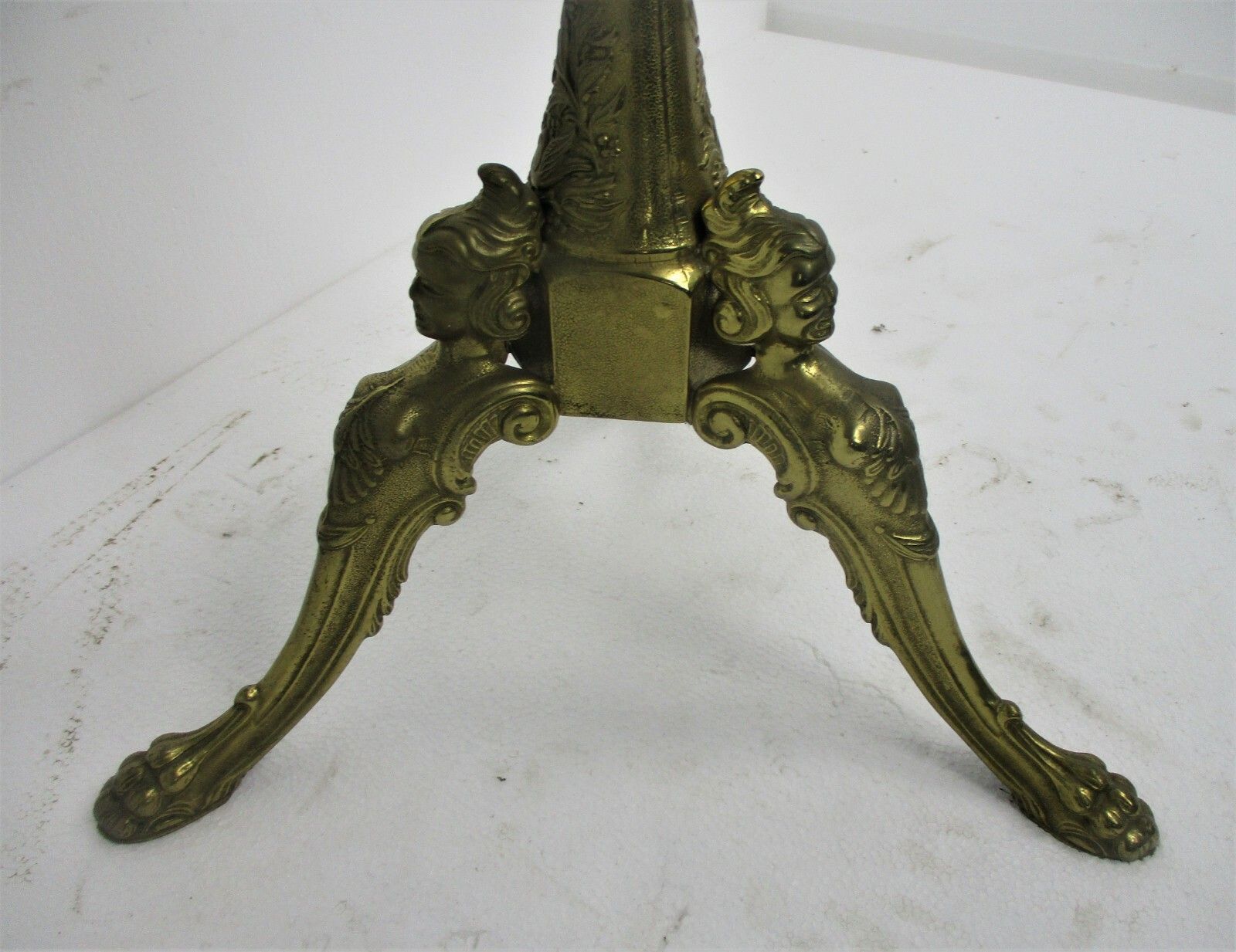 Standing Hall Tree Coat Hallway Rack Onyx Piece Brass Mermaids Base Eyecatcher photo for sale