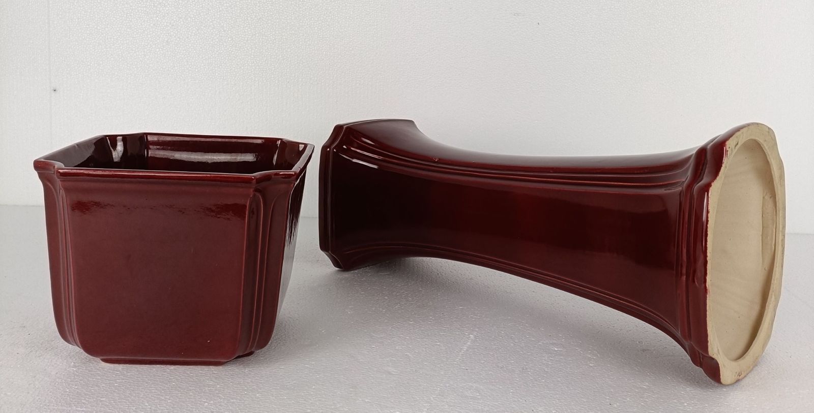 Vintage Planter Plus Pedestal Ceramic Pottery West Germany 1960 Scheurig Red Bea photo vinterior
