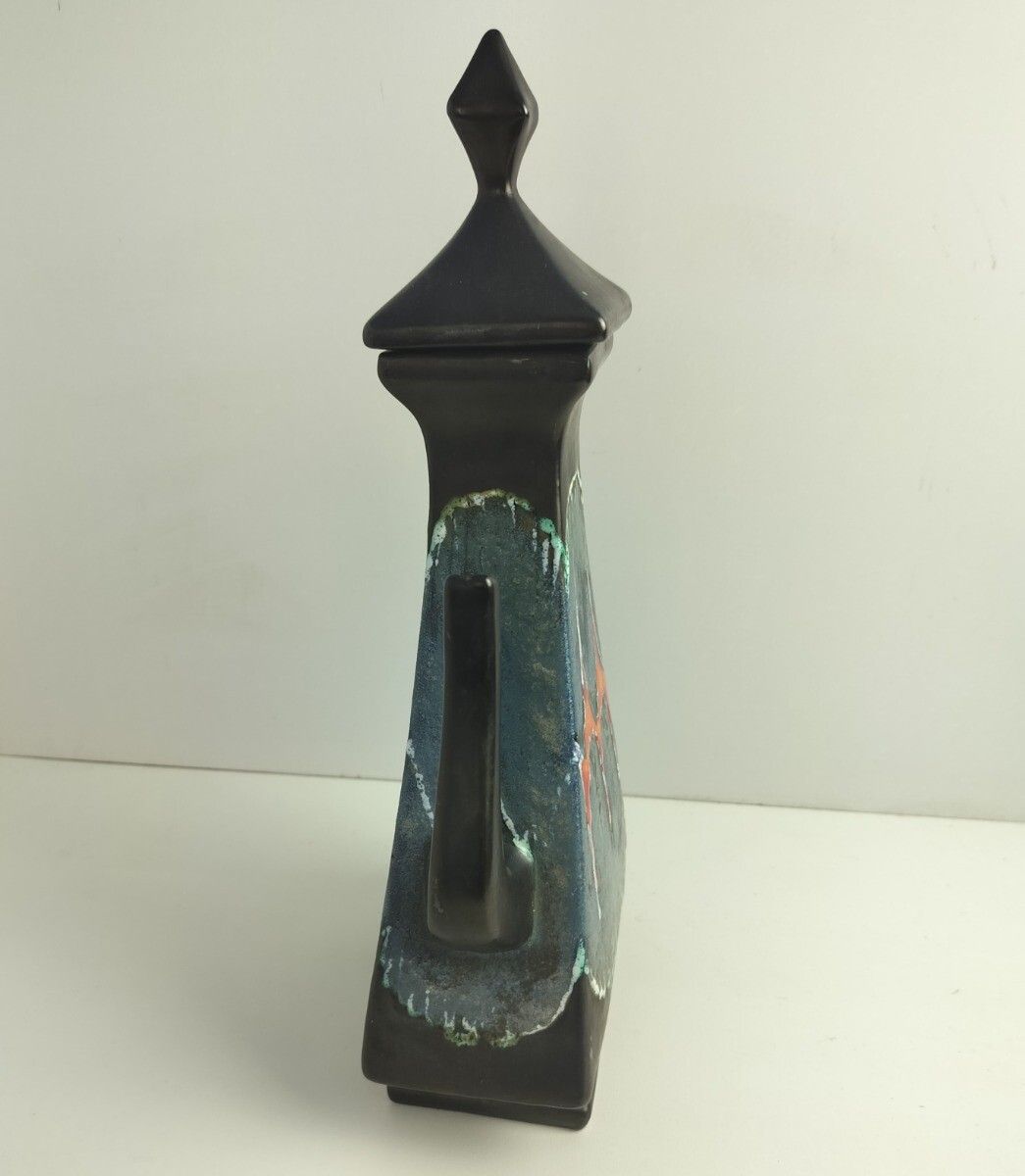 Tea Coffee Pot Vase Ewer Fat Lava Stoneware Italy Italian Funky Vintage Retro photo buy