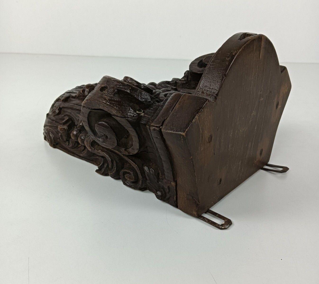 Antique Ornate Hand Carved Wood Wooden Wall Hanging Console Shelf Corbel 18th C photo furniture