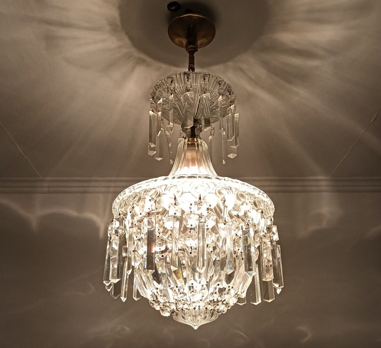 Lighting Small Bag Wedding Chandelier Glass Frame And Prisms Romantic Vintage 1 Light photo