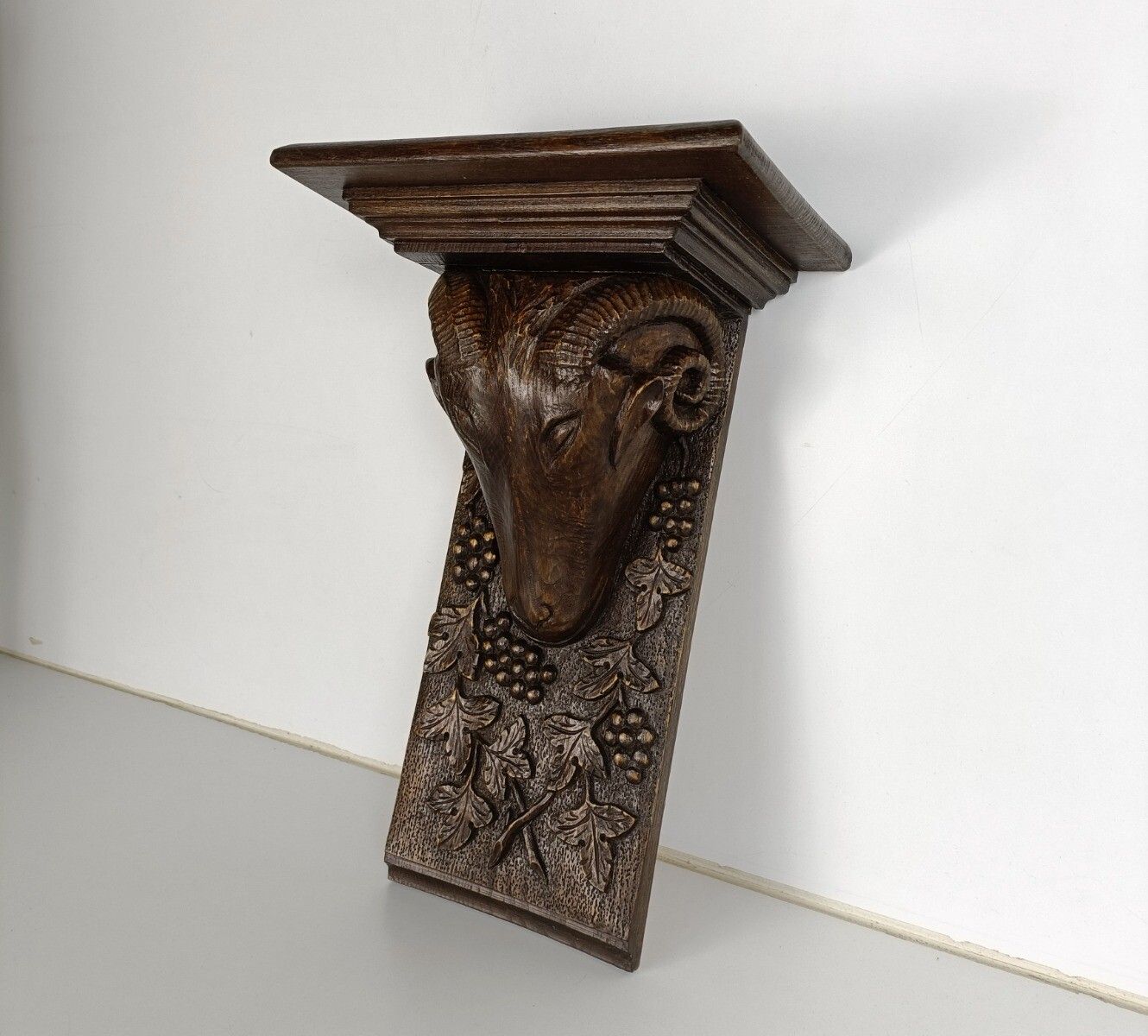Hand Carved Wooden Wall Hall Console Table Ornate Ram Large Antique photo furniture