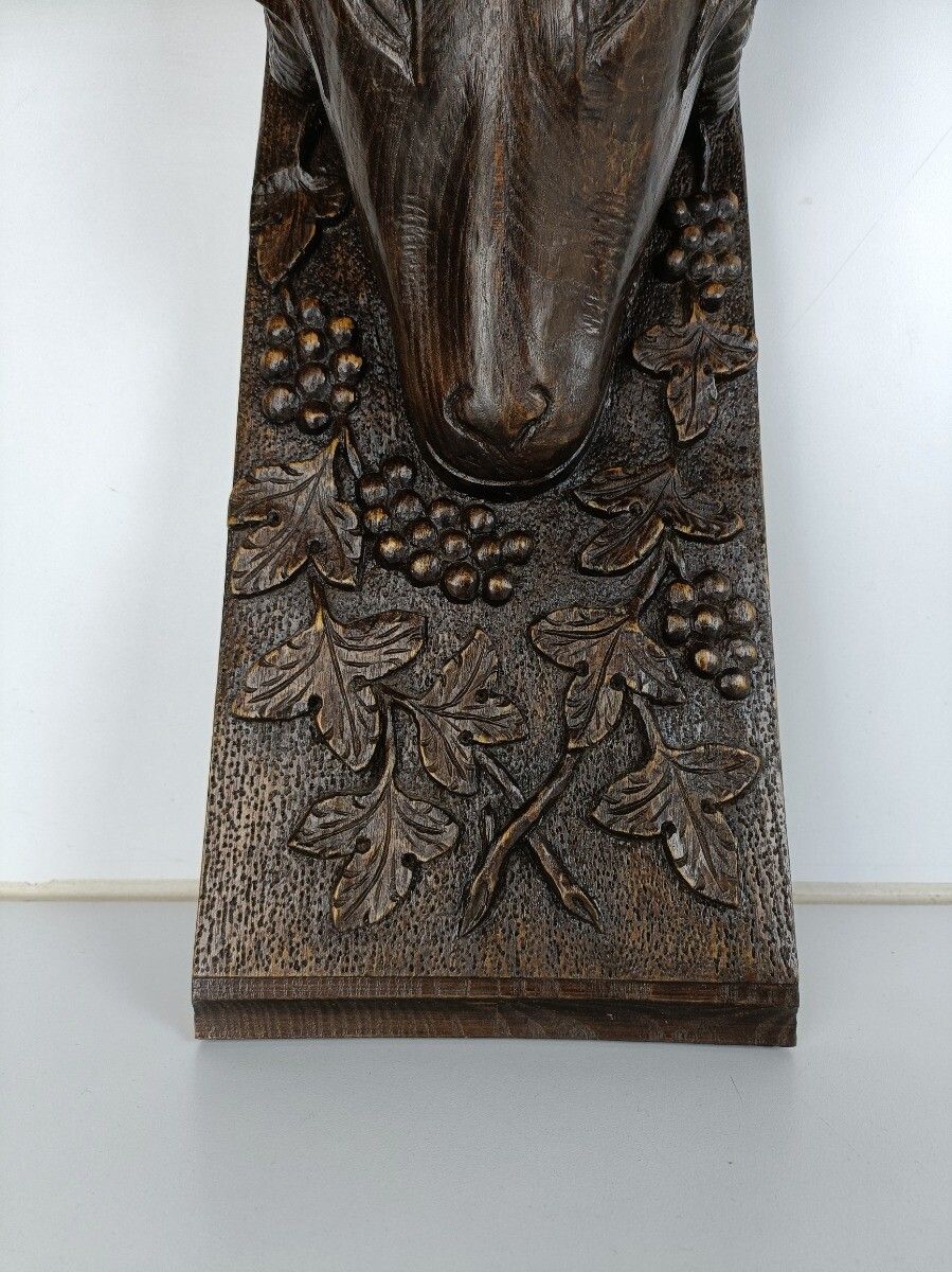 Hand Carved Wooden Wall Hall Console Table Ornate Ram Large Antique photo Furniture