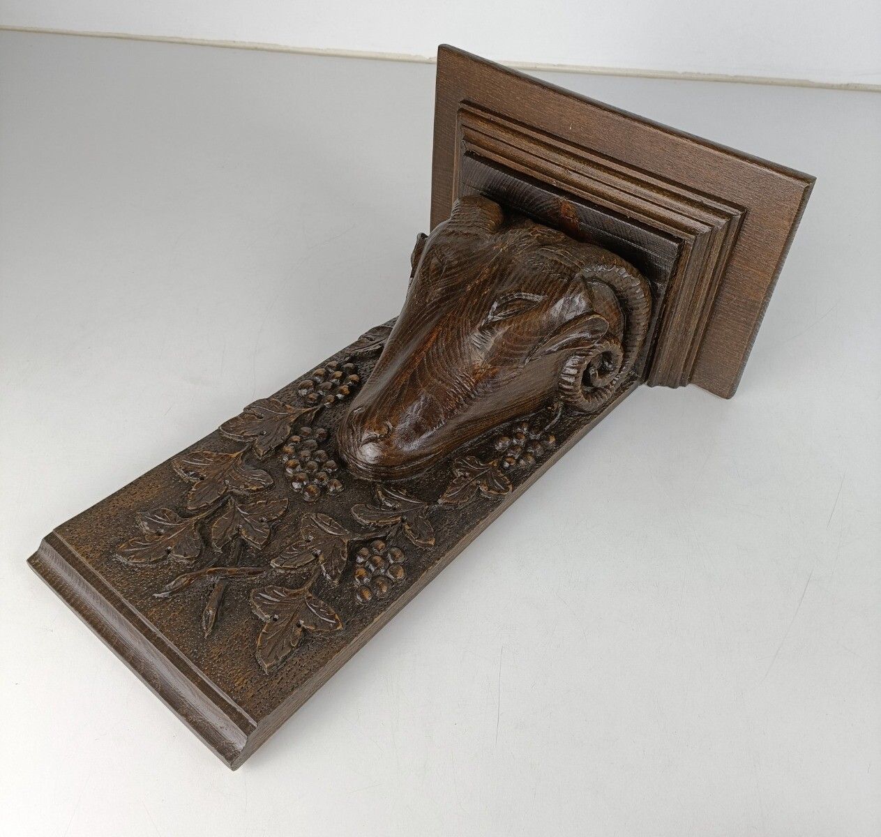 Hand Carved Wooden Wall Hall Console Table Ornate Ram Large Antique photo buy