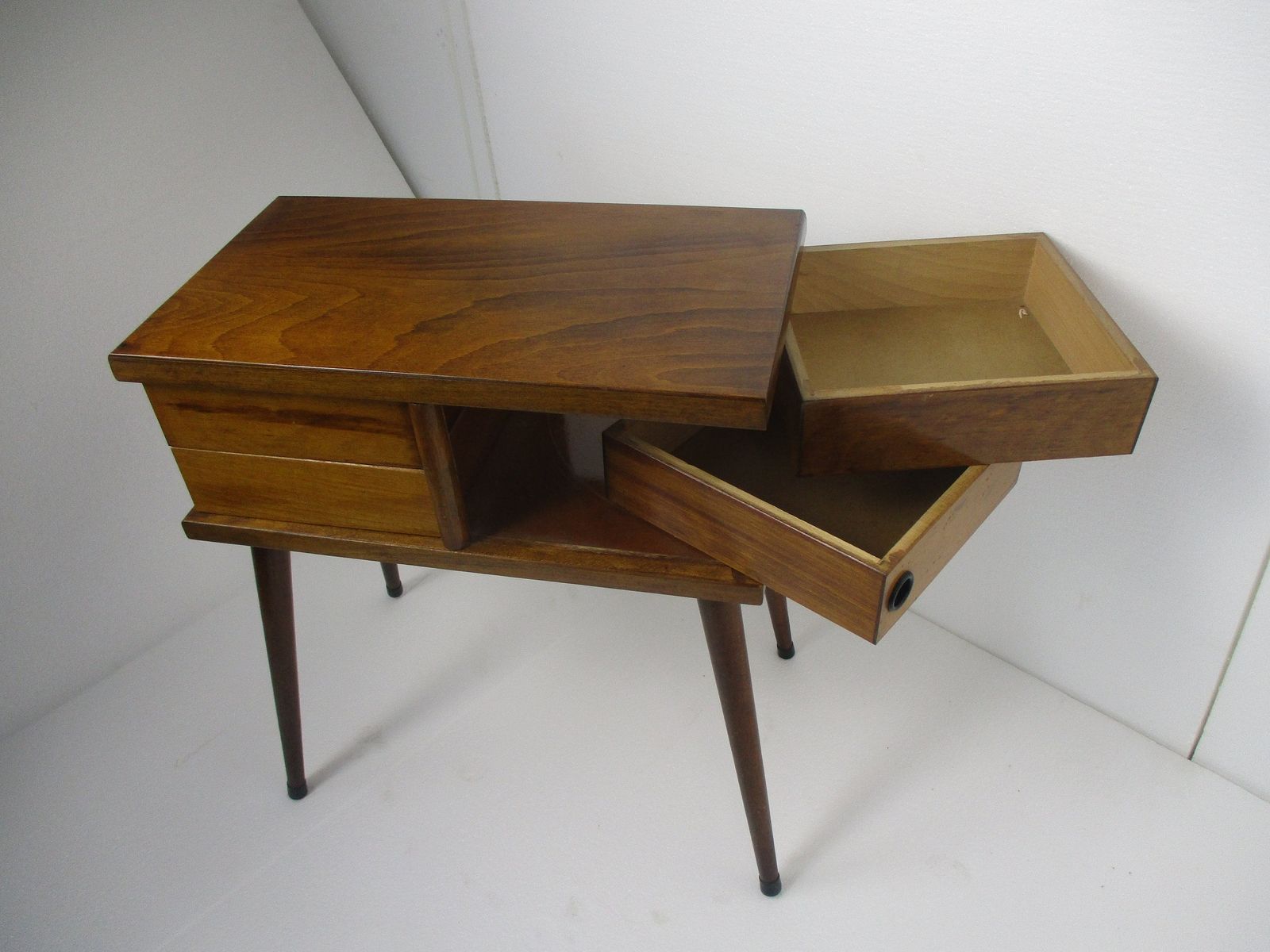 Vintage Nightstand Mid Century Danish Modern Style End Table Modernist Funky Era photo for sale
