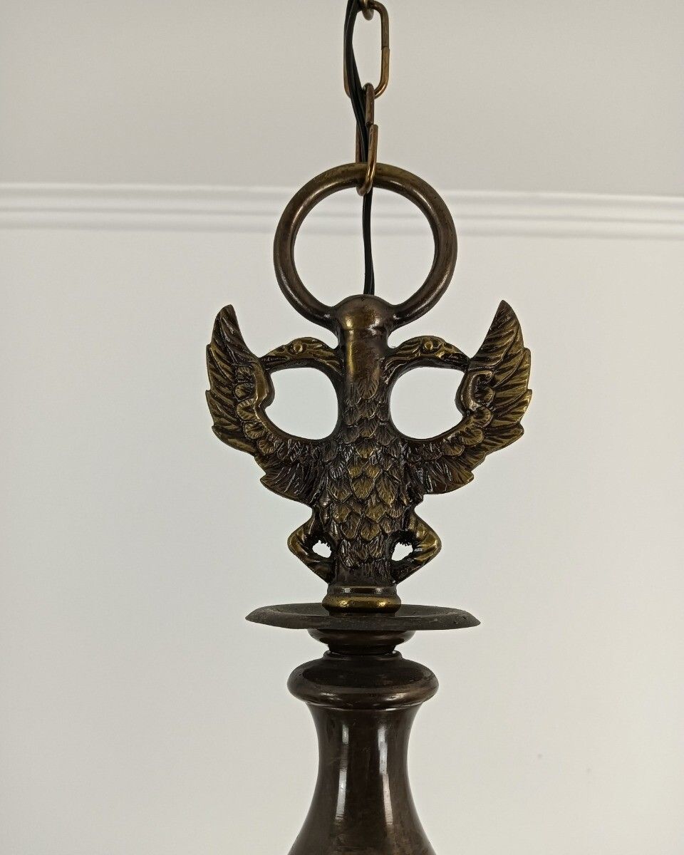 Flemish Dutch Chandelier 6 Arm Lights Brass Eagles Farm Countryhouse Style Vinta photo buy