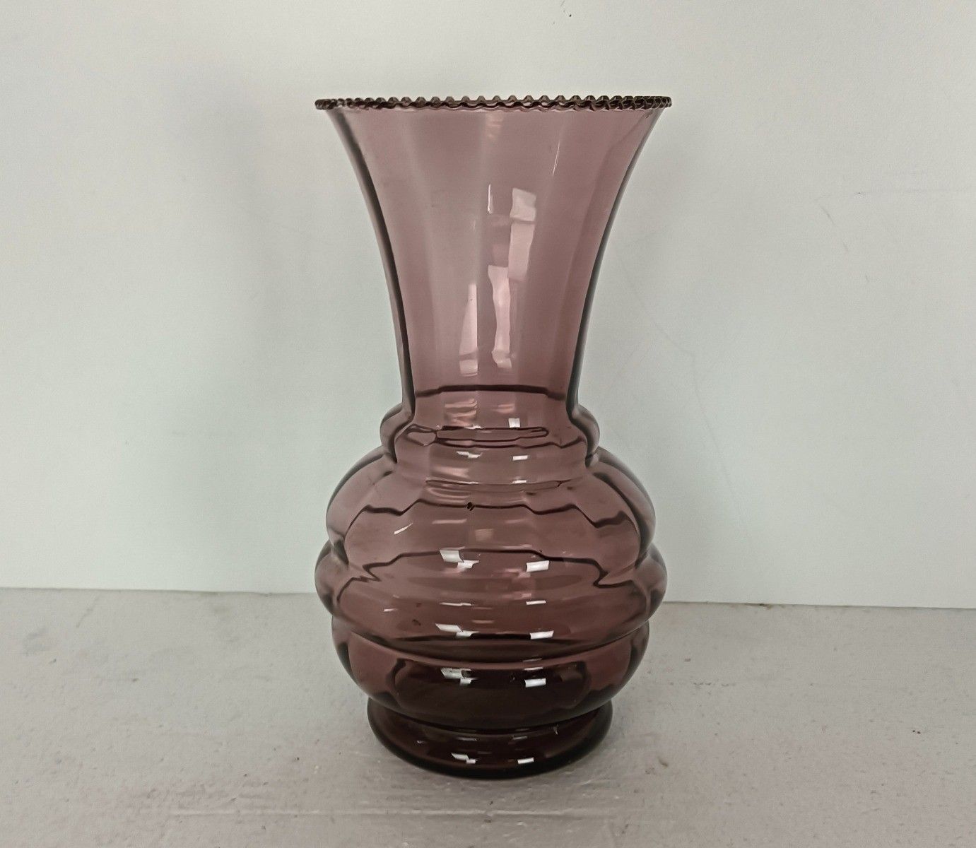 Art Deco Doyen Purple Amethyst Hooped Vase Lovely Large Art Glass Antique Belgiu photo furniture