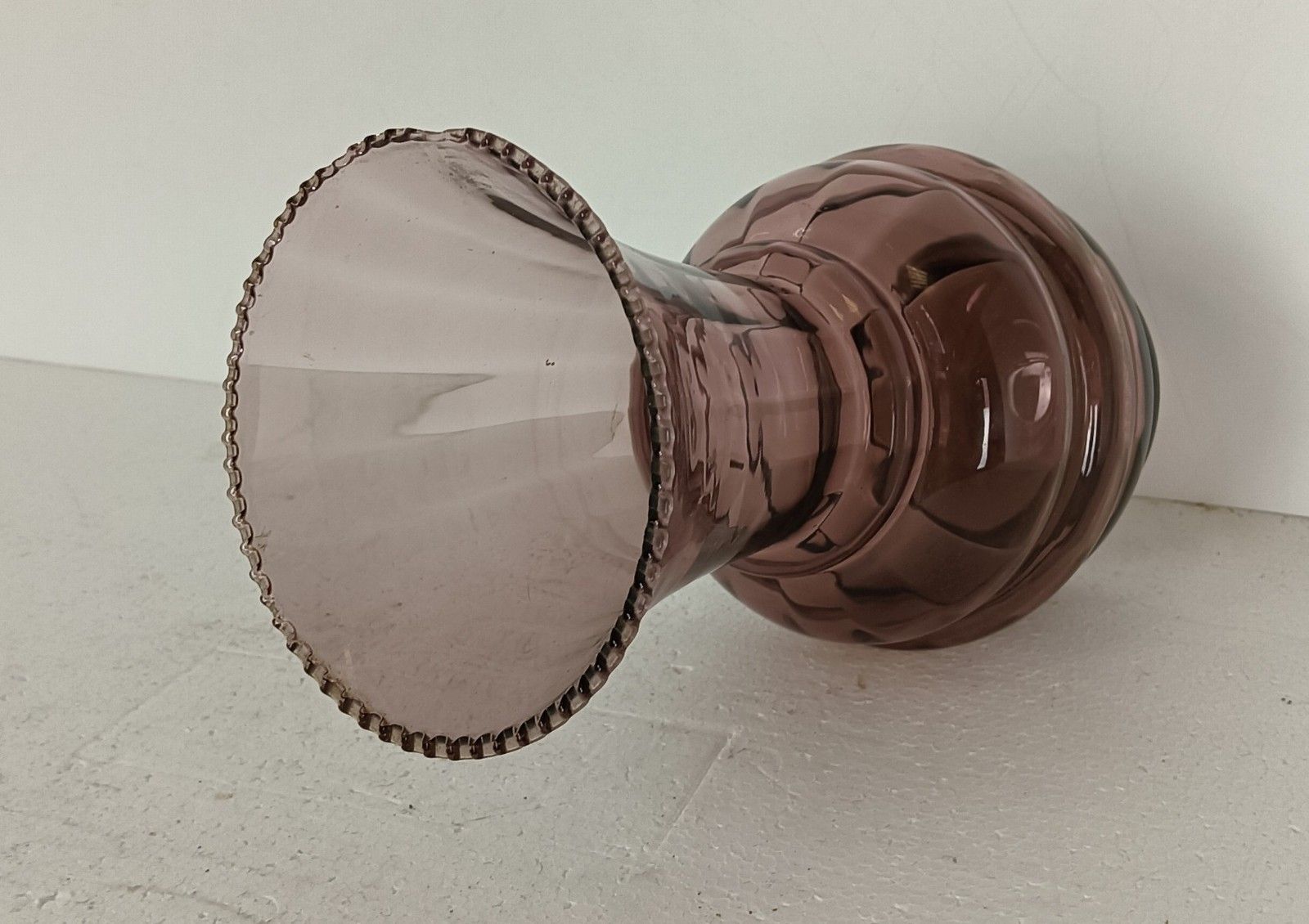 Art Deco Doyen Purple Amethyst Hooped Vase Lovely Large Art Glass Antique Belgiu photo vinterior