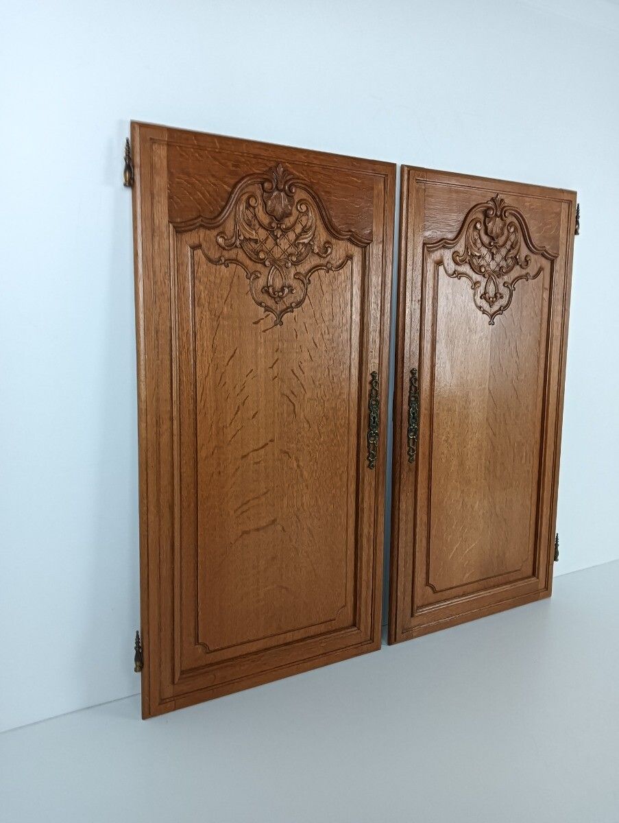 Antique Door Panels Couple Louis XV Style Hand Carved Architectural Salvaged Rec photo furniture