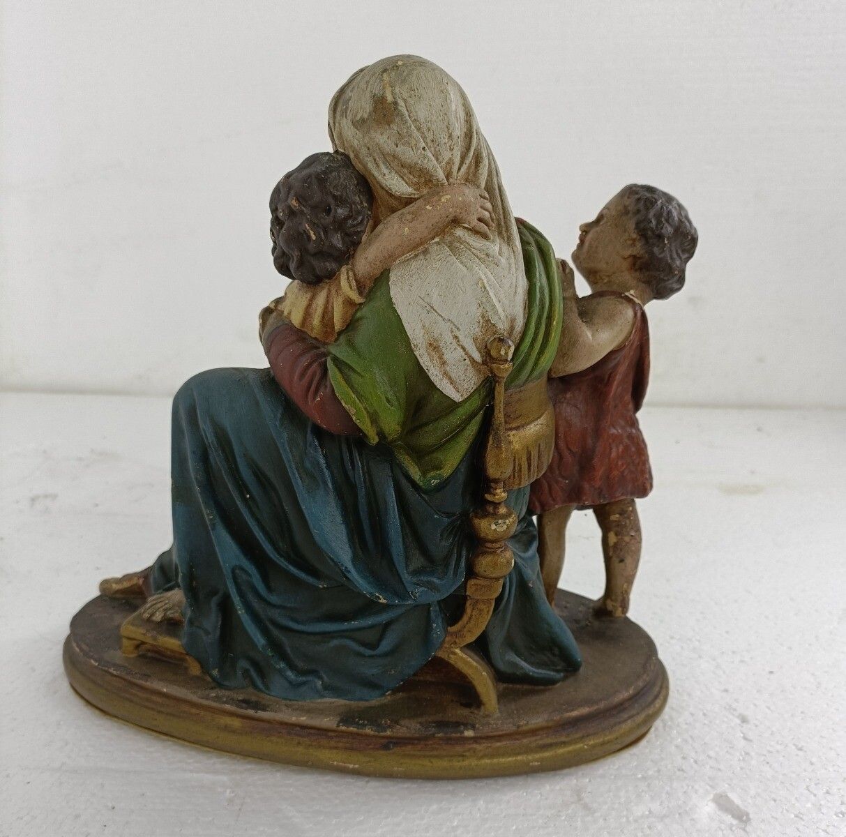 Virgin Mary Madonna Della Sedia Seggiola Plaster Statue Rafael John The Baptist photo vinterior