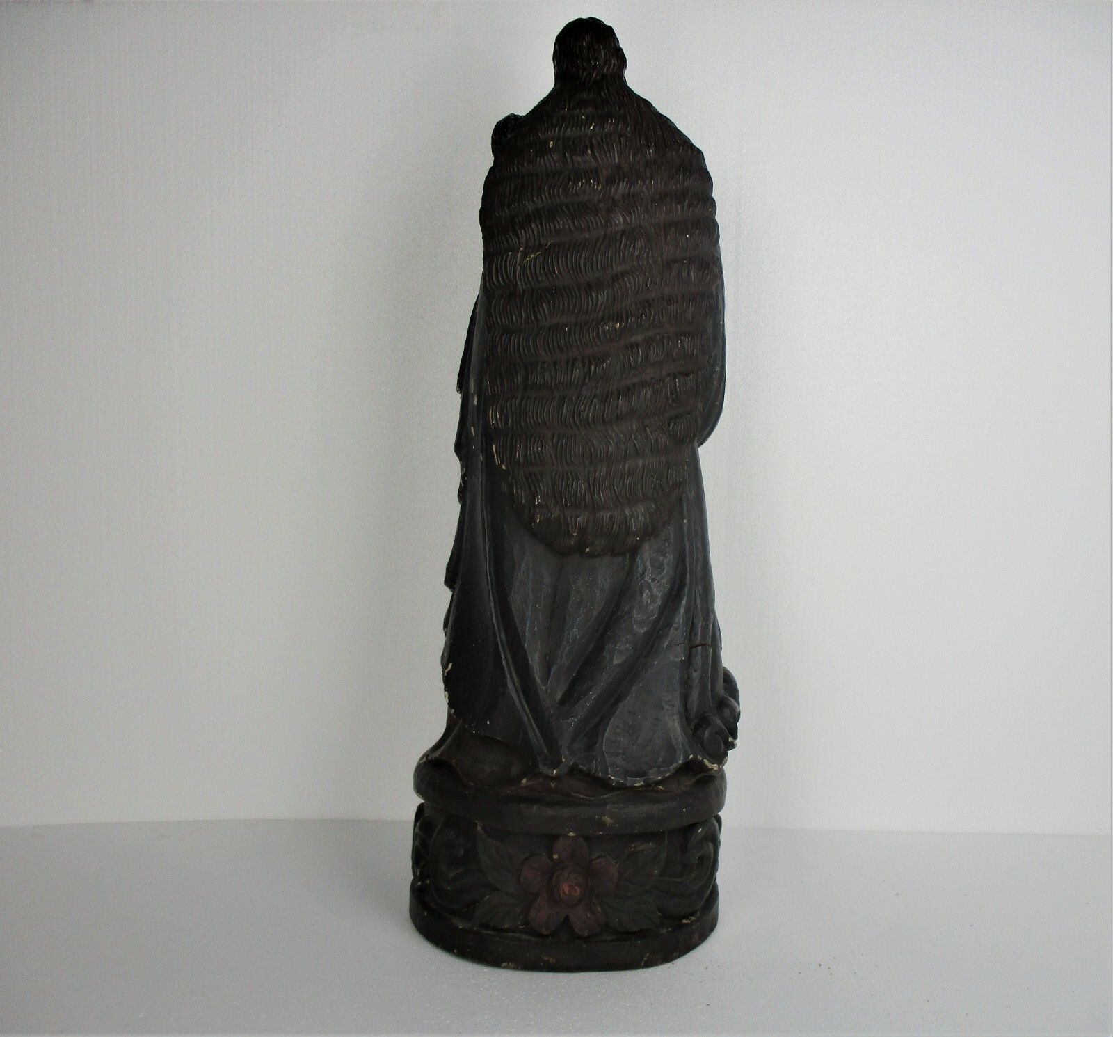 Antique Statue Virgin Mary Our Lady Madonna Infant Child 19th Century Wood Wow photo vinterior