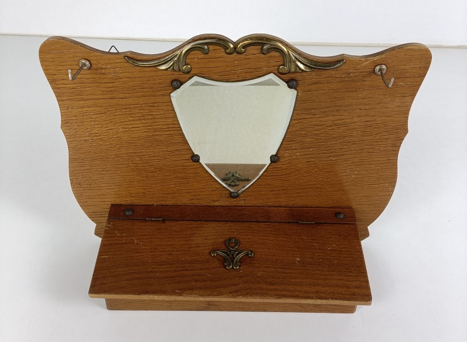 Small Hanging Cabinet For Keys Hallway Coat Rack Wood Antique Shaving Combs Cabi photo Furniture