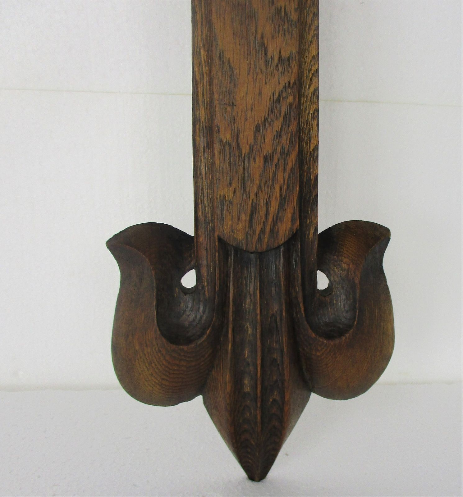 Xl French France Hanging Hand Carved Wooden Wall Crucifix Church Chapel Fleur De photo Art