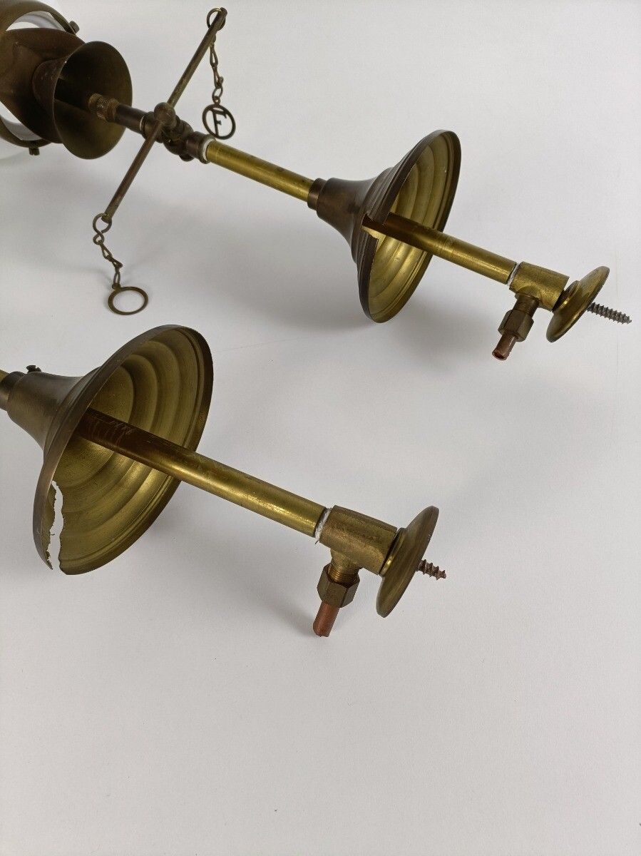 Couple Of Gass Pendants Sconces Antique Glass Shades Very Rare photo for sale