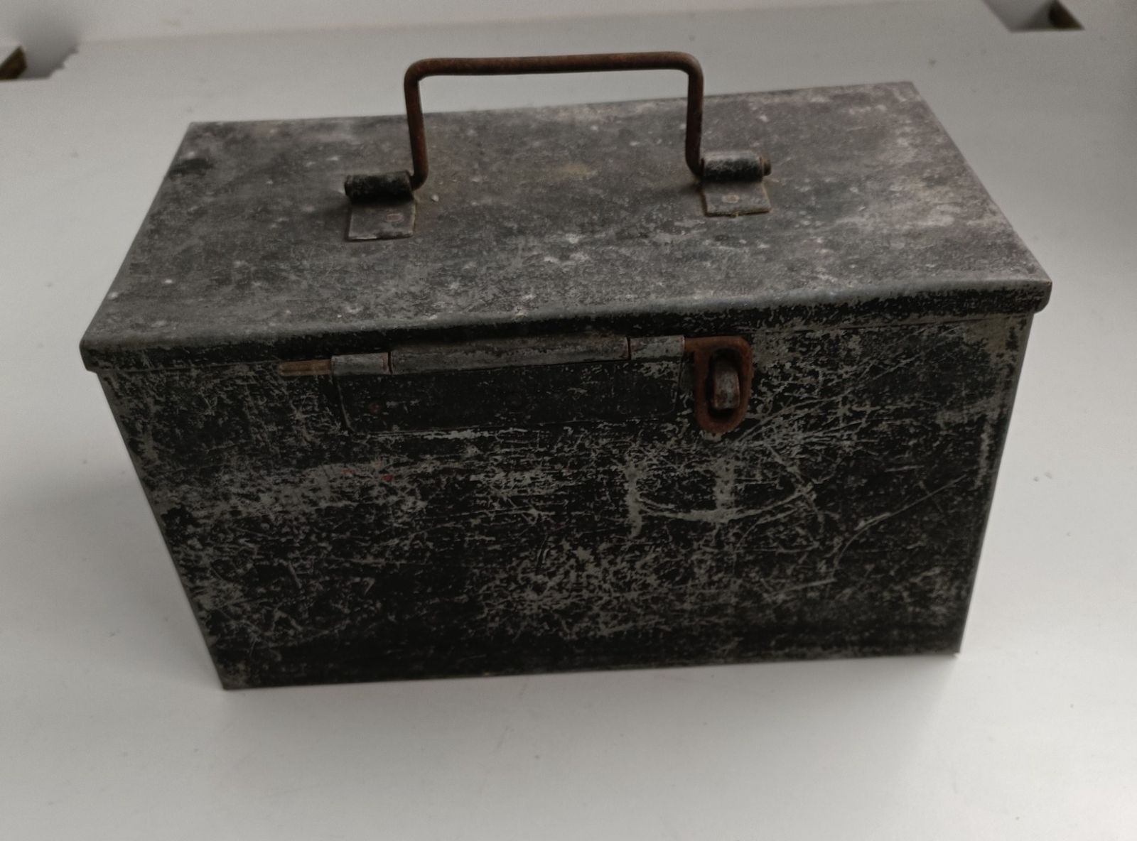 Merchant Cash Chest Money Box Old Hand Crafted Iron Antique Primitive  1800s photo furniture