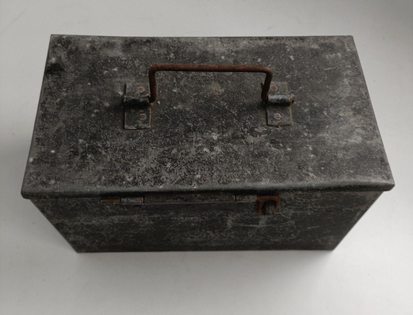 Merchant Cash Chest Money Box Old Hand Crafted Iron Antique Primitive  1800s photo Furniture