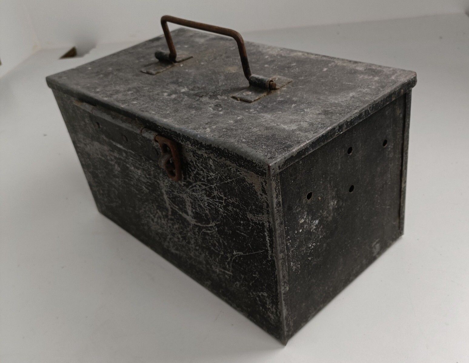 Merchant Cash Chest Money Box Old Hand Crafted Iron Antique Primitive  1800s photo buy