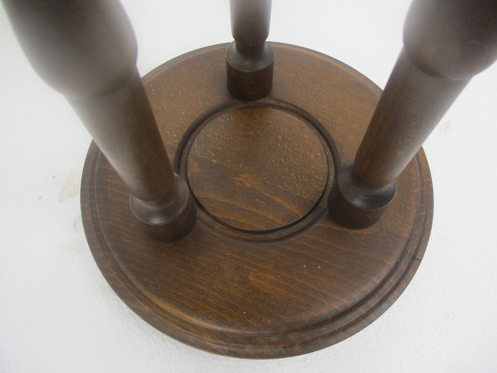 Hand Carved Wood Magnificent Pedestal Display Side Table Plant Stand Barn Countr photo buy
