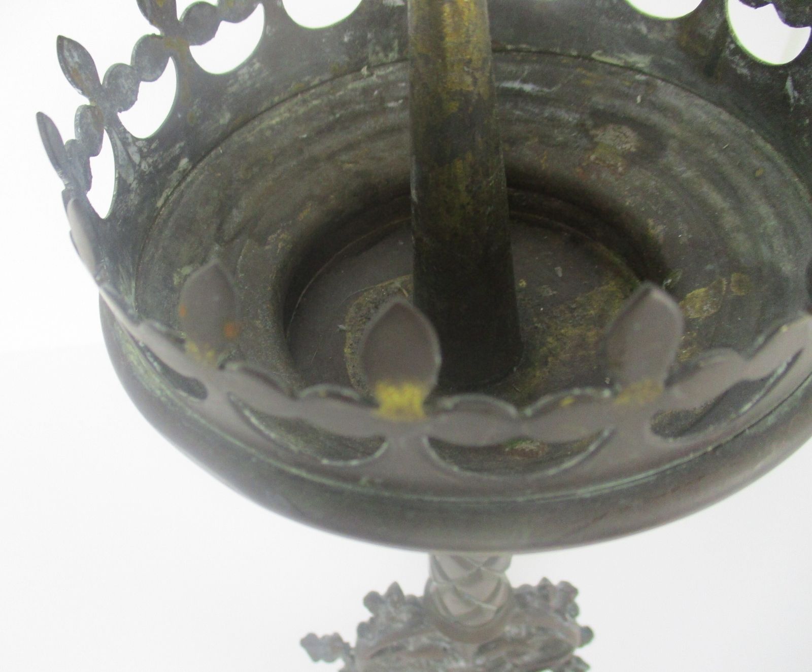 Antique Candle Holder Candle Stick Church  Chapel Altar Monastery Brass Gothic B photo vintage