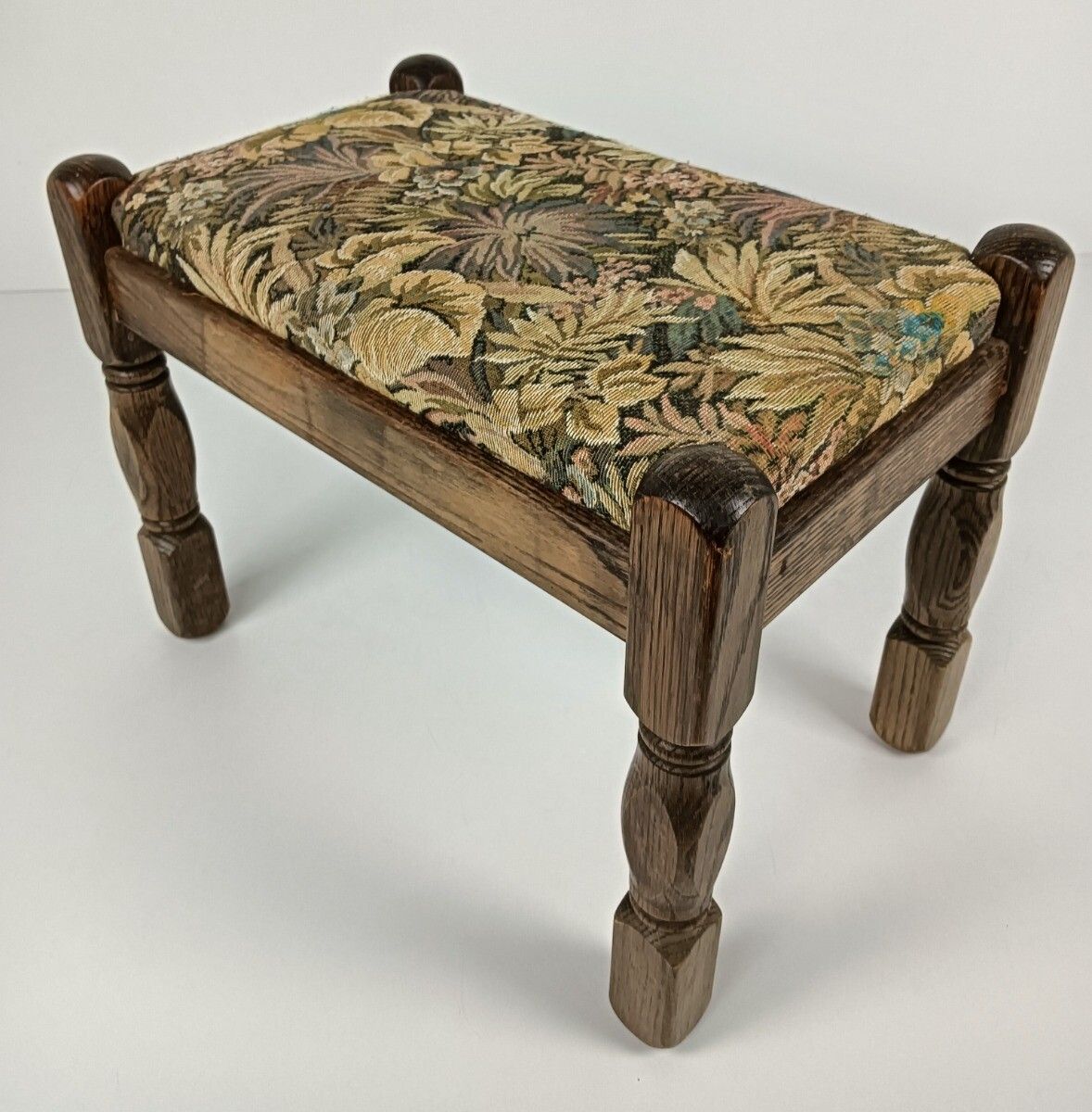 Vintage Footstool Ottoman Foot Rest Funky  Retro Mid Century Modern  Tapestry Fa photo Furniture