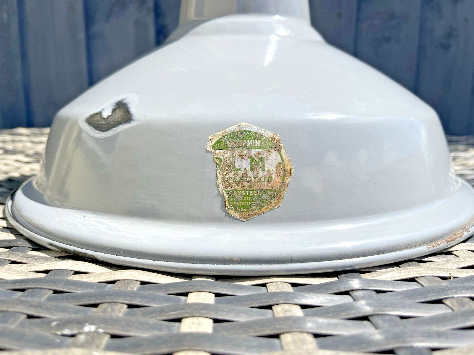 13" Industrial Factory Enamel Benjamin Rlm Crysteel Ceiling Light Shade Saaflux photo for sale