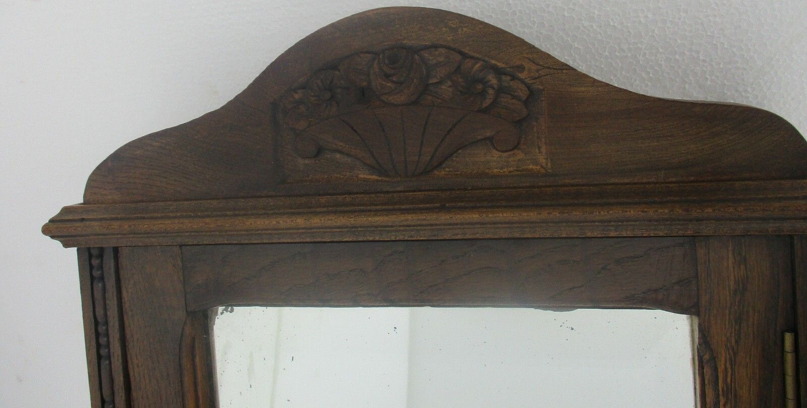 Apothecary Bathroom Medicine Kitchen Cabinet  Ornate Carved Wood Beveled Glass photo for sale