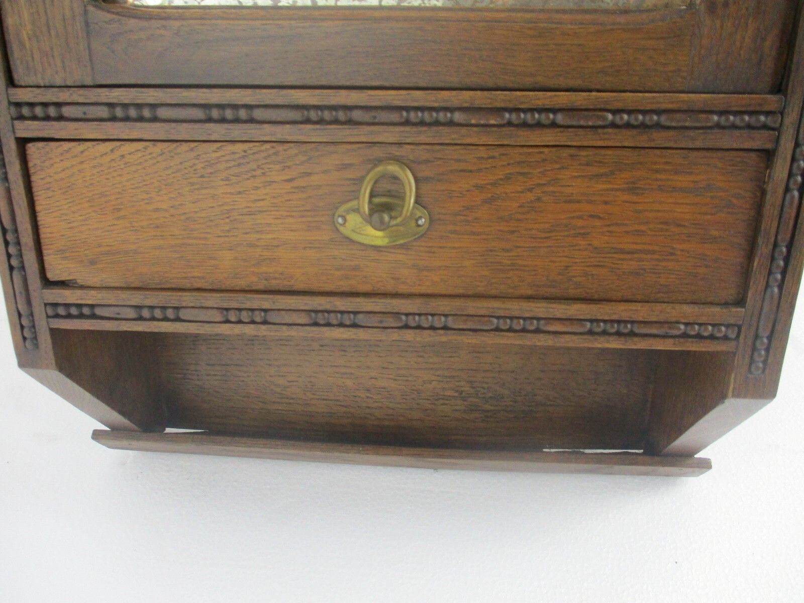 Apothecary Bathroom Medicine Kitchen Cabinet  Ornate Carved Wood Beveled Glass photo Furniture