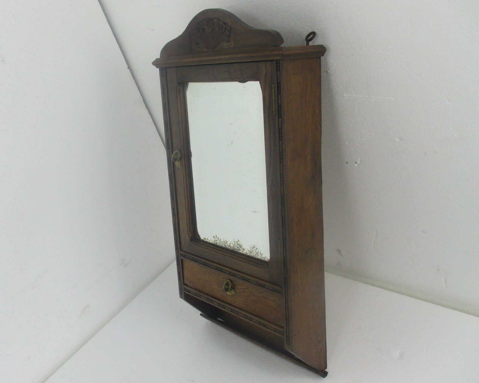 Apothecary Bathroom Medicine Kitchen Cabinet  Ornate Carved Wood Beveled Glass photo buy