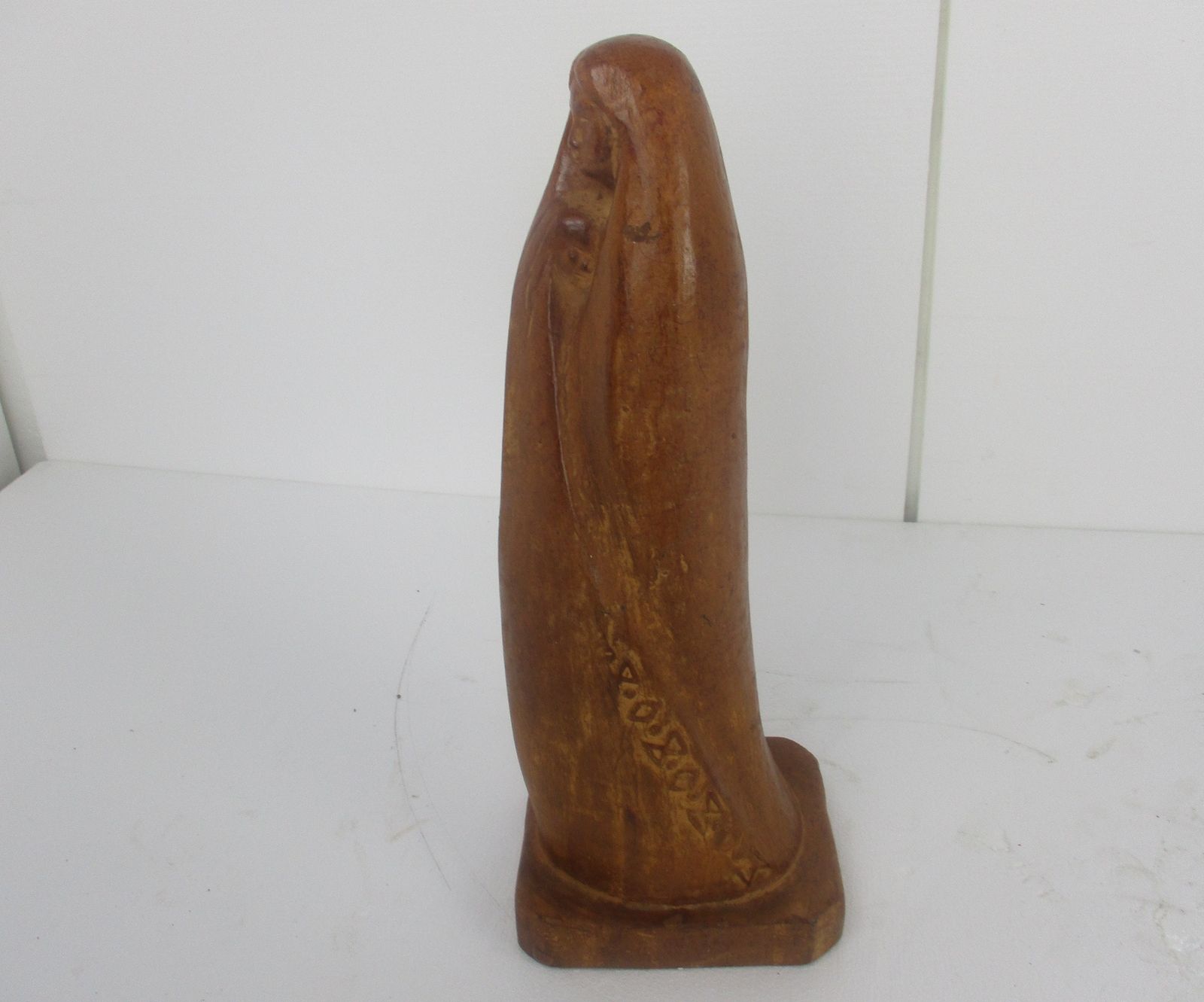Statue Virgin Mary Madonna Infant Child Tenderness Terra Cotta Gorgeous 23.22& photo Art