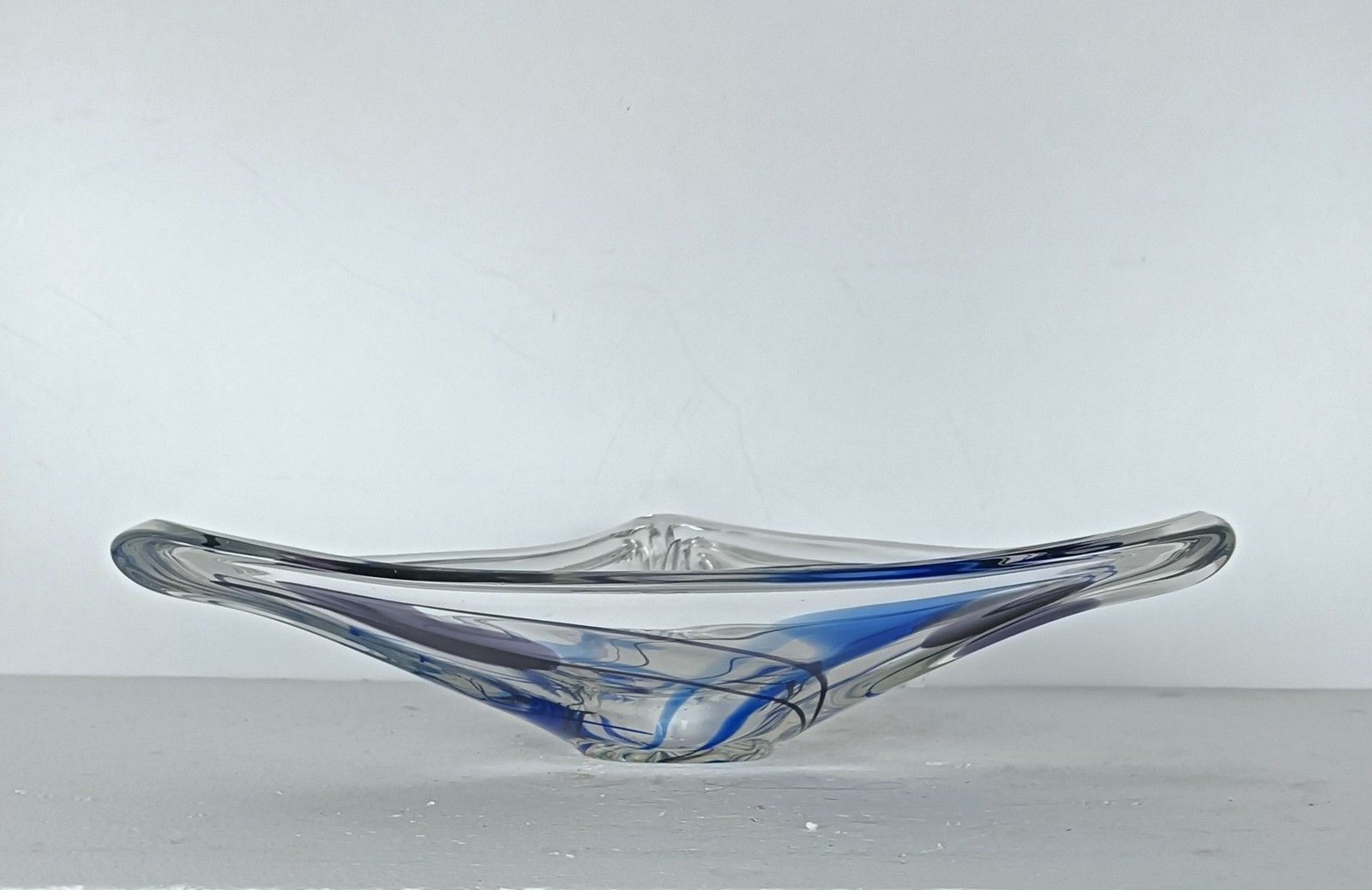 Centerpiece Abstract Art Glass Max Verboeket Maastricht Kristal Unie Vintage