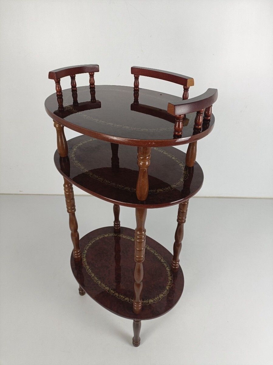 Pedestal Display Side Table Plant Stand Italian Wood Vintage Display Etagère 3 photo Furniture
